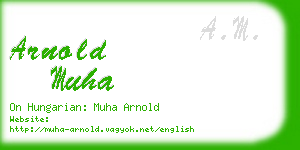 arnold muha business card